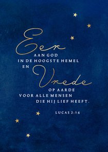 Kerstkaart christelijk 'Eer aan God'