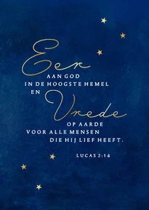 Kerstkaart christelijk 'Eer aan God'