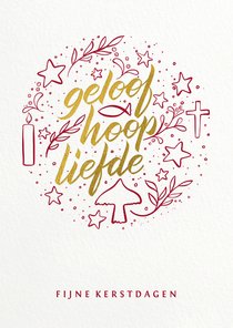 Kerstkaart christelijk illustratie geloof hoop liefde