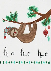 Kerstkaart CliniClowns luiaard