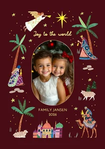  Kerstkaart drie koningen ster en engel