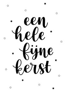 Kerstkaart 'een hele fijne kerst' met sterren