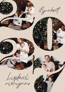 Kerstkaart fotokaart 2027 jaartal fotocollage stijlvol