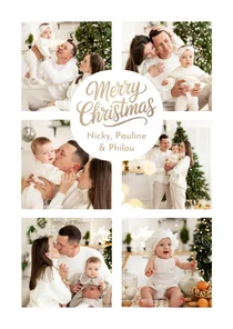 Kerstkaart fotokaart merry christmas fijne feestdagen