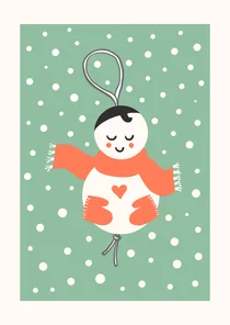 Kerstkaart gelukspoppetje