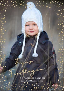 Kerstkaart Goud Confetti glitter