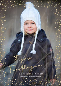 Kerstkaart Goud Confetti glitter
