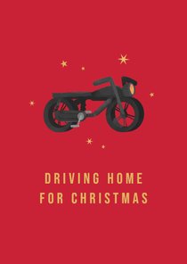 Kerstkaart grappig fatbike driving home for christmas