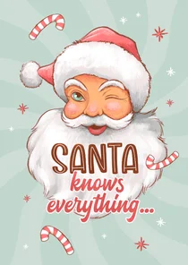 Kerstkaart grappig ondeugend kerstman retro humor