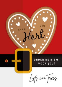 Kerstkaart - hart onder de riem kerstman riem