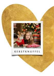 Kerstkaart hart van goud met foto