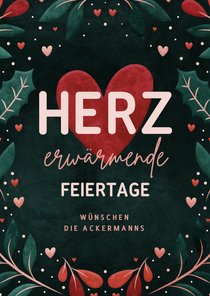 Kerstkaart 'Herzerwärmende Feiertage'