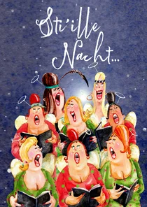 Kerstkaart het vrouwenkerstkoor