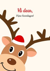 Kerstkaart 'Hi dear, fijne dagen!'