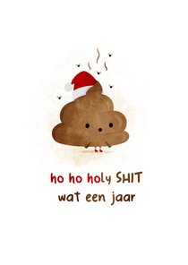 Kerstkaart ho ho holy shit wat een jaar met drol