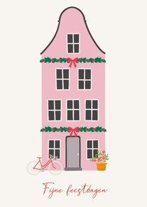 Kerstkaart huisje kerst Vrienden GHZ