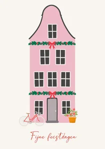 Kerstkaart huisje kerst Vrienden GHZ