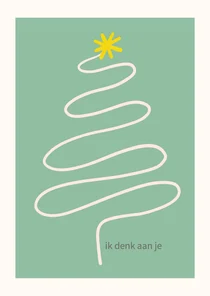 Kerstkaart ik denk aan je