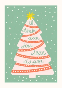 Kerstkaart Ik denk aan jou deze dagen