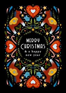 Kerstkaart in Scandinavische stijl