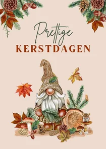 Kerstkaart kabouter met kersttakjes 