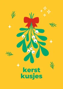 Kerstkaart 'kerst kusjes' Ronald McDonald Huis Nederland