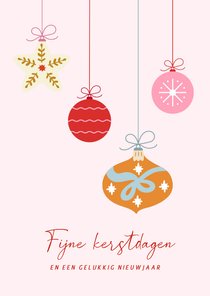 Kerstkaart kerstballen Vrienden GHZ