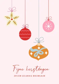 Kerstkaart kerstballen Vrienden GHZ