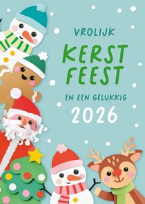 Kerstkaart kerstfiguren en foto