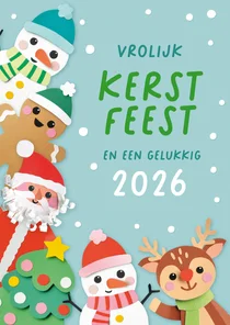 Kerstkaart kerstfiguren en foto