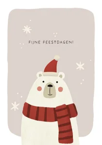 Kerstkaart knuffelige Kerstbeer