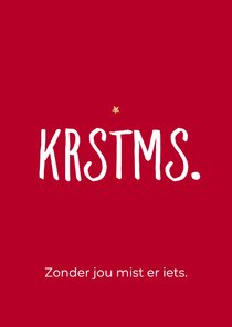 Kerstkaart 'Krstms'