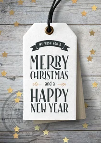 Kerstkaart label sterren