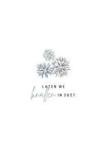 Kerstkaart laten we knallen in 2027