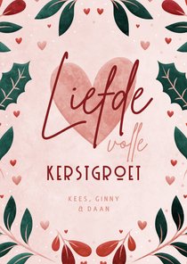 Kerstkaart LIEFDEvolle kerstgroet met vrolijk kader