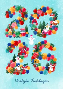Kerstkaart met cijfers 2026