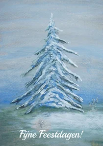 Kerstkaart met denneboom