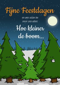 Kerstkaart met een wijze les