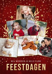 Kerstkaart met eigen foto's - collage in kerstboom vorm