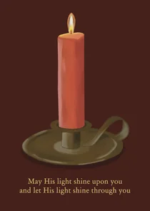 Kerstkaart met geschilderde kaars