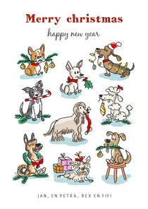 Kerstkaart met honden