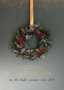 Kerstkaart natuurlijk gebonden kerstkrans