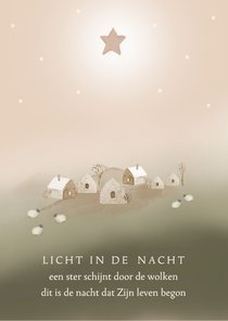 Kerstkaart opwekking Licht in de nacht