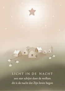Kerstkaart opwekking Licht in de nacht