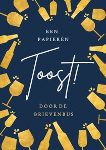 Kerstkaart papieren toost door de brievenbus