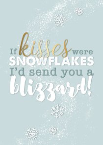 Kerstkaart quote 'If kisses...'