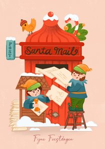 Kerstkaart Santa mail