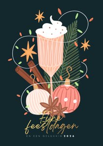 Kerstkaart schnaps en kaneel