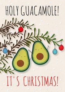 Kerstkaart staand Holy Guacamole! It's Christmas!