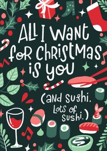 Kerstkaart sushi